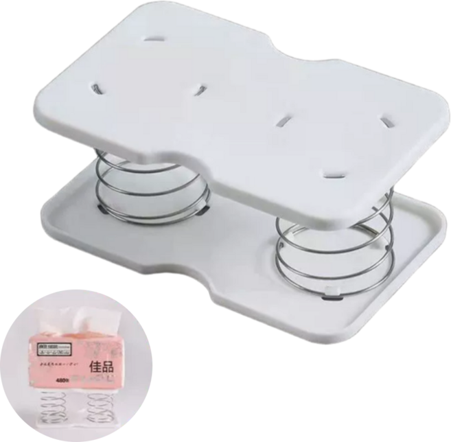 리빙프레소 각티슈 스프링 자동 추출 받침대 티슈박스 호환형, 2개, 화이트