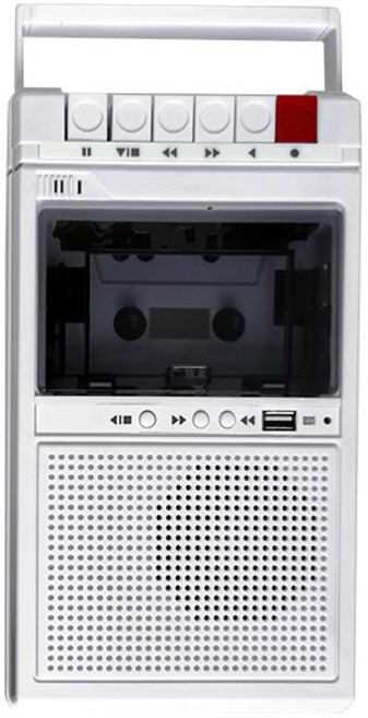 빈티지 워크맨 QFX-39 카세트 테이프 검정 클래식 휴대용카세트, E. 화이트 녹음+USB+BT