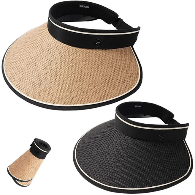 루이스 돌돌이 롤업 라탄 썬캡 챙넓은 여름 모자 자외선 차단모자