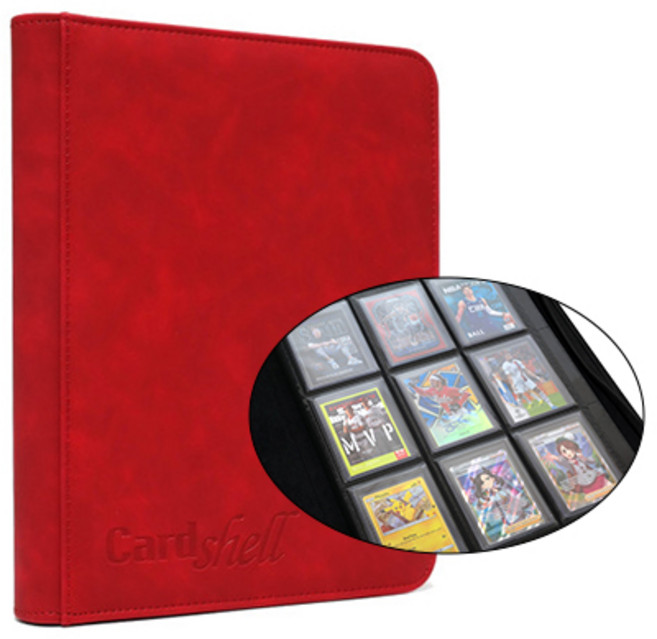 카드쉘 포카 바인더 앨범 탑로더 9포켓 1개, 레드