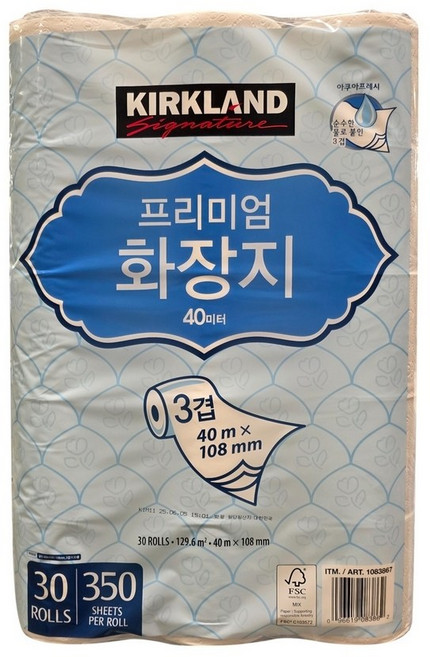 커클랜드 3겹 프리미엄 화장지 40m x 30롤