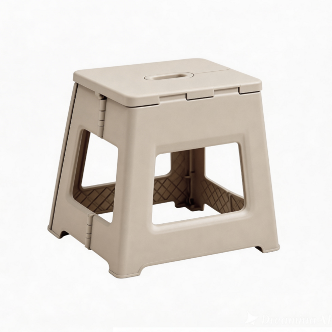 할라크 휴대용 간이 접이식 폴딩 미니 플라스틱 의자, 1개, 아이보리L사이즈