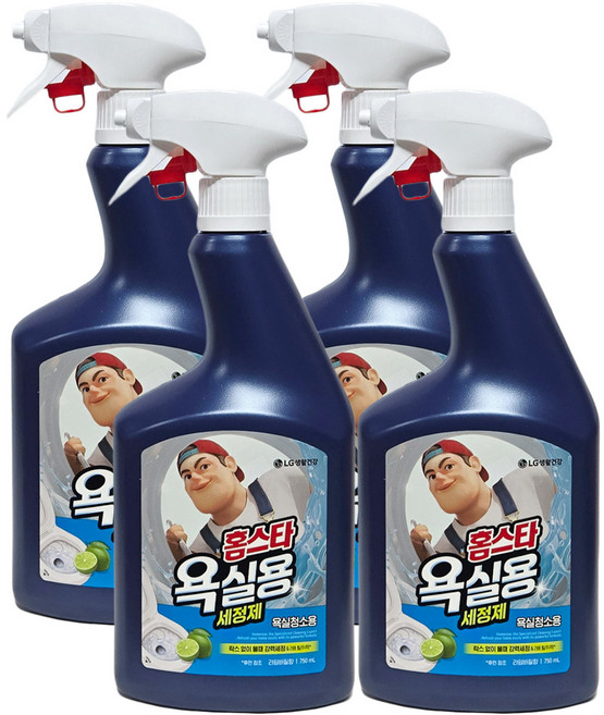 홈스타 욕실용 세정제 라임바질향, 750ml, 4개