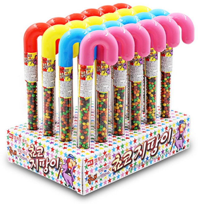 초코볼 지팡이 초콜릿 9gx24개x12통 1박스 단체 답례품 어린이 유치원 장난감 행사 간식, 2.592kg