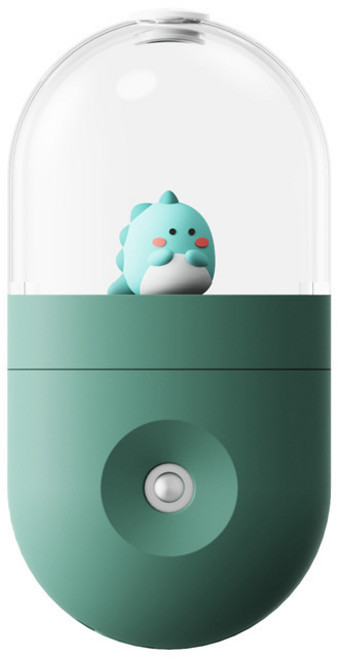 차량용 수분 공급기 USB 귀요미 캐릭터 미스트 수분 자동차 공기 차량용 가습기, 녹색 공룡, 하나