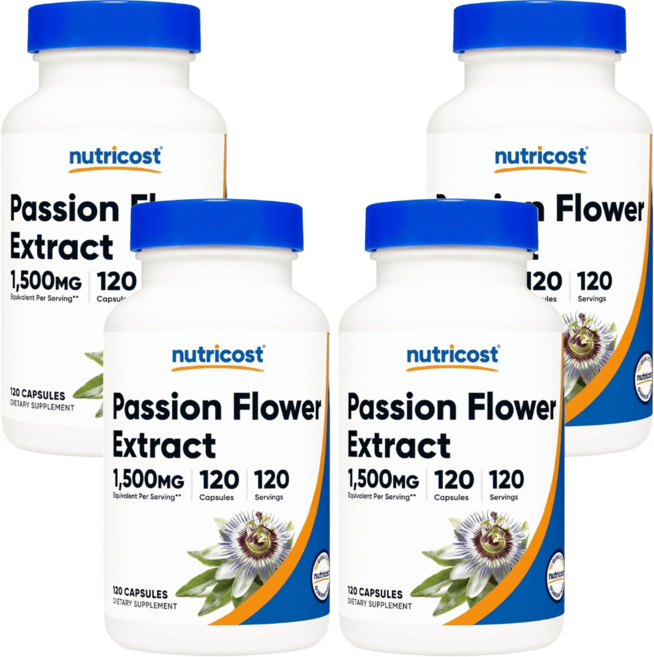 뉴트리코스트 식물성 멜라토닌 패션플라워 120캡슐 4개, 120정