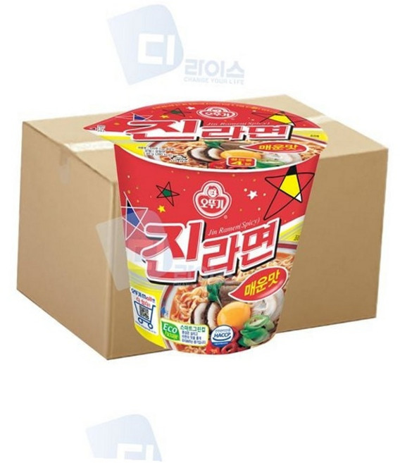 오뚜기 컵라면 진라면 매운맛 미니컵 소컵 면발 30개
