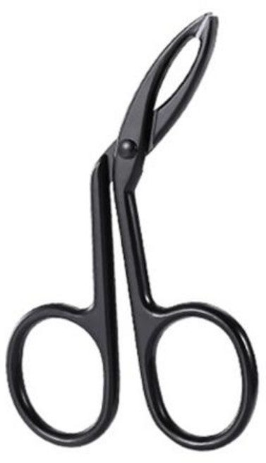 가위 모양의 눈썹 트위저 플랫 헤드 비스듬한 스테인레스 스틸 핸들, [02] Black A Type