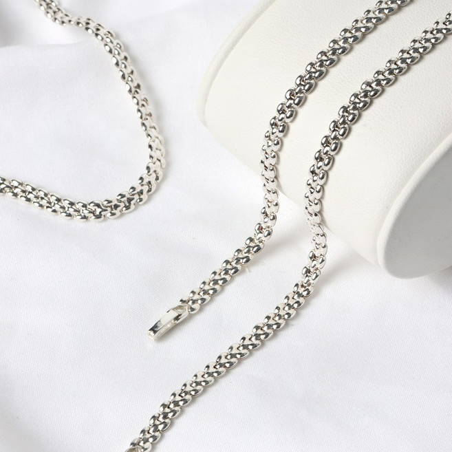 오로프 순은 925 실버 할로우 렉스 볼륨 여성 은팔찌 (시계잠금 장식)