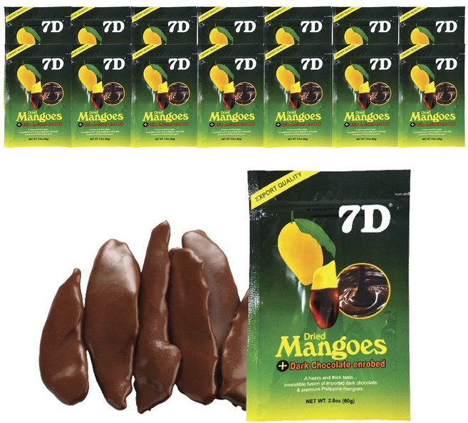 7D 초코 건망고 세븐디 건조 말린 망고, 80g, 15개