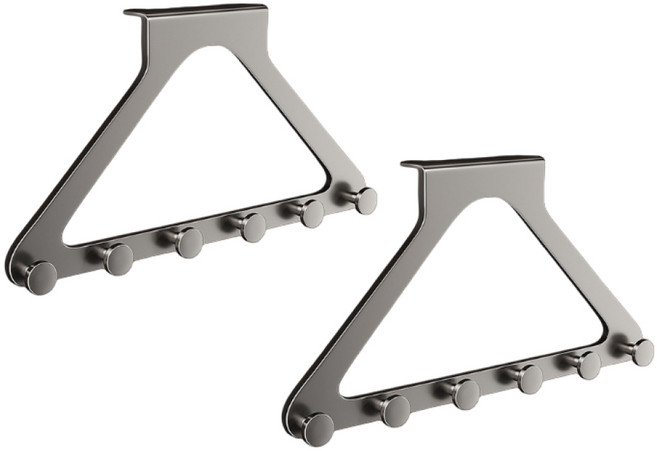 방문 옷걸이 문걸이 도어행거 흔들리지 않는 접착식 후크, 2개, 그레이