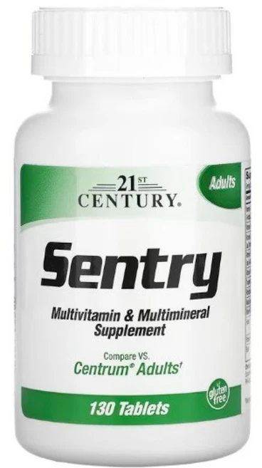 21st Century 센트리/ 멀티 비타민 영양제 성인용/ 종합 비타민 및 종합 미네랄 보충제 130정 / 3-4개월, 300개 - 쿠팡