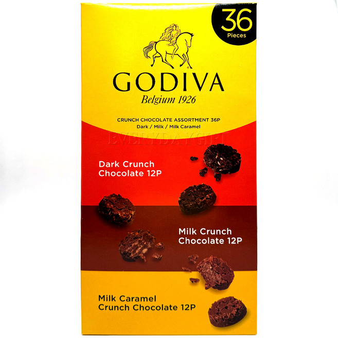 GODIVA ASSORTMENT 고디바 크런치 초콜릿 (다크/밀크/밀크카라멜), 1개, 288g