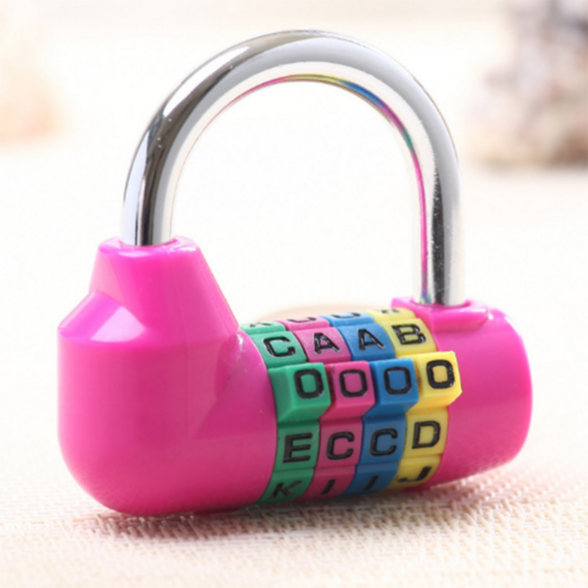 남산타워자물쇠 방탈출 사랑의 와이어 버튼식 하트 비밀번호 사물함 서랍 자물쇠 열쇠, 핑크, 1개