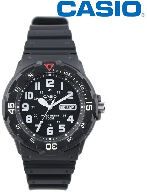 카시오 정품 100M 방수 초경량 우레탄밴드 손목시계 MRW-200H-1B