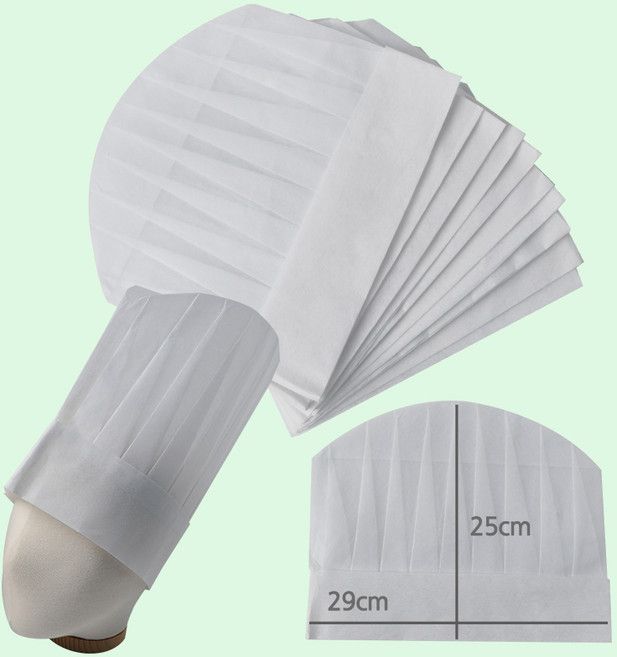 문구클럽 어린이 요리사 모자 중 10P / 29x25cm 조리모자 위생모자 일회용 부직포, 1세트
