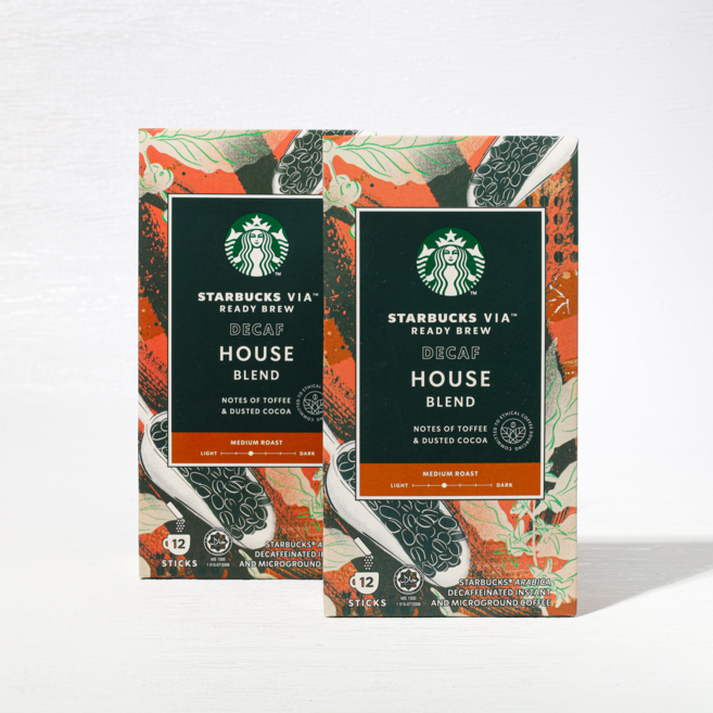 [스타벅스] 비아 디카페인 하우스 블렌드, 2세트, 12개입, 36g