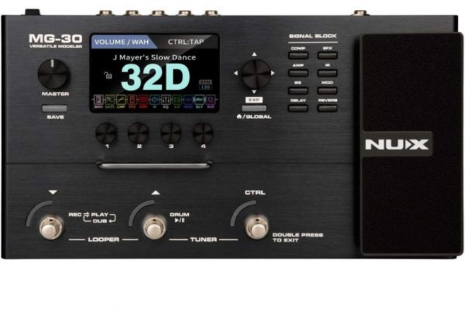 NUX MG30 기타 다중 이펙트 페달 기타베이스어쿠스틱 앰프 모델링 프로세서 IR 로더 화이트 박스 알고리즘 라우팅 4인치 컬러 LCD NMP2 풋스위치 포함, NUX MG30 기타 다중 이펙트 페달 기타베이스어쿠스