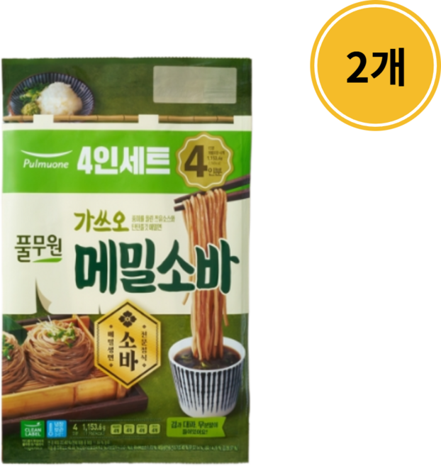 풀무원 가쓰오 메밀소바, 1.154kg, 2개