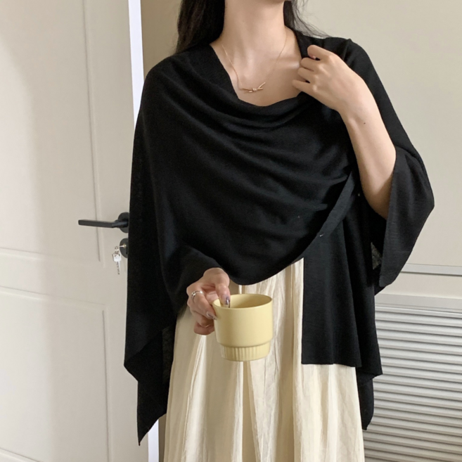 디엘리 숄 가디건 여성 망토 어깨 니트