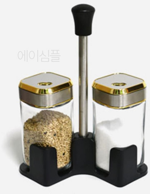 식당 소금 후추통 미니 조미료통 2구 세트 후추갈개 후추용기 그라인더 후추갈이 페파통 페퍼용기 고추가루, 글라스텐 사각랙 양념병