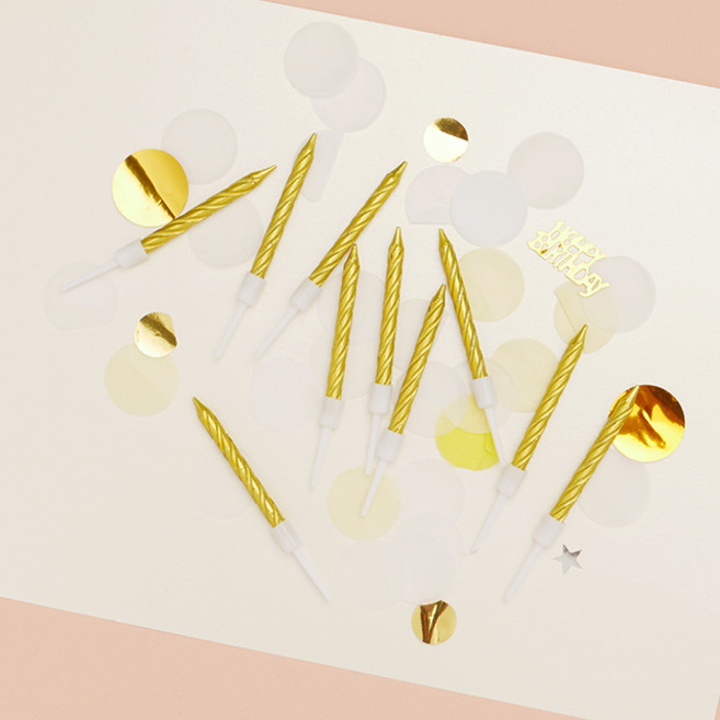 THEJIHYUNSHOP 미니 골드 생일초 (금색), 1개
