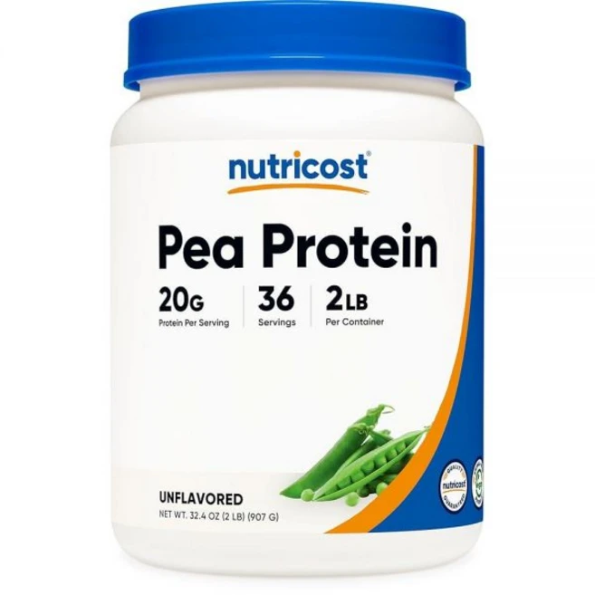 Nutricost 완두콩 단백질 파우더 (0.9kg(2파운드)) 무향 - 비건 완두콩 단백질 분리 20g GMO 프리 글루텐 프리 36회 분량, Nutricost 완두콩 단백질 파우더 (0.9kg(2, 1, 907g - 쿠팡