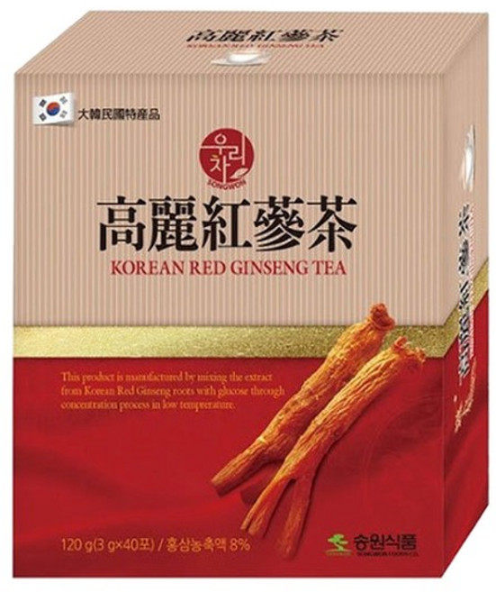 송원 우리차 홍삼차 40T, 3g, 1