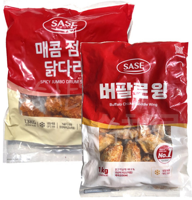 사세 2종 세트 / 매콤점보 닭다리 1개 버팔로윙 1개, 2.3kg