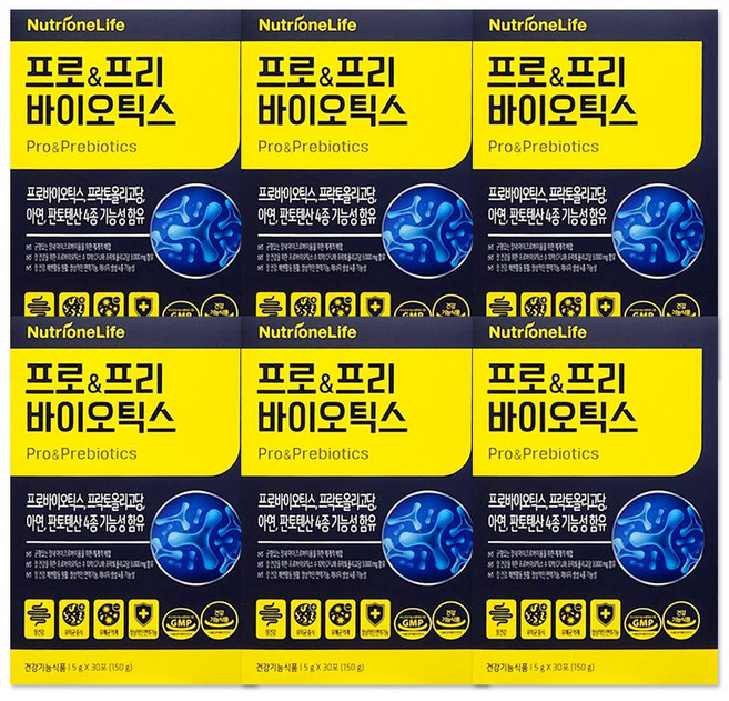 뉴트리원 프로 앤 프리바이오틱스 30p, 150g, 6개, 150g