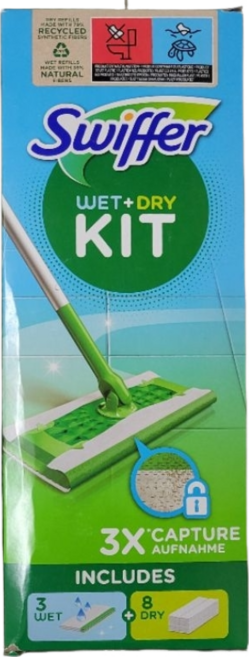 Swiffer 平板拖把組 (含濕拖布與乾拖布), 1個