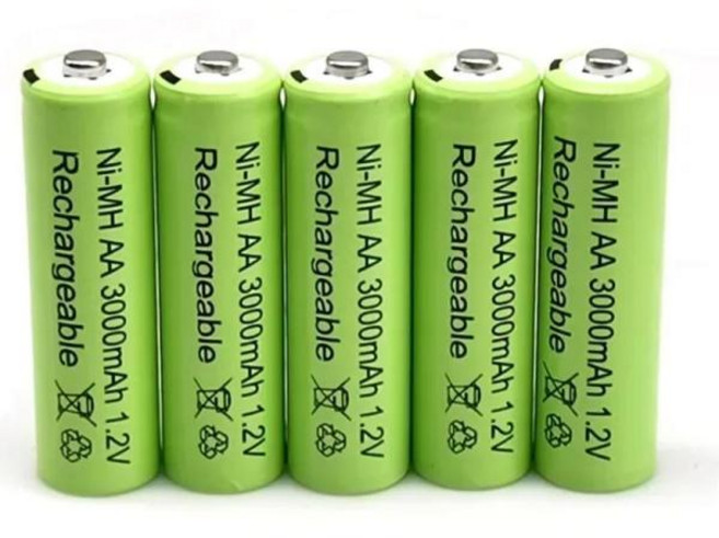 1.2V AA 3000mAh NiMH 1.2V 충전식 배터리 녹색 배터리 정원 태양광 램프 LED 손전등 랜턴 램프 토치, 2)1.2V용, 8 PCS Battery