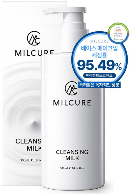 밀큐어 베이스메이크업 세정력 95.49% 저자극 산양유 클렌징밀크 1위, 1개, 300g