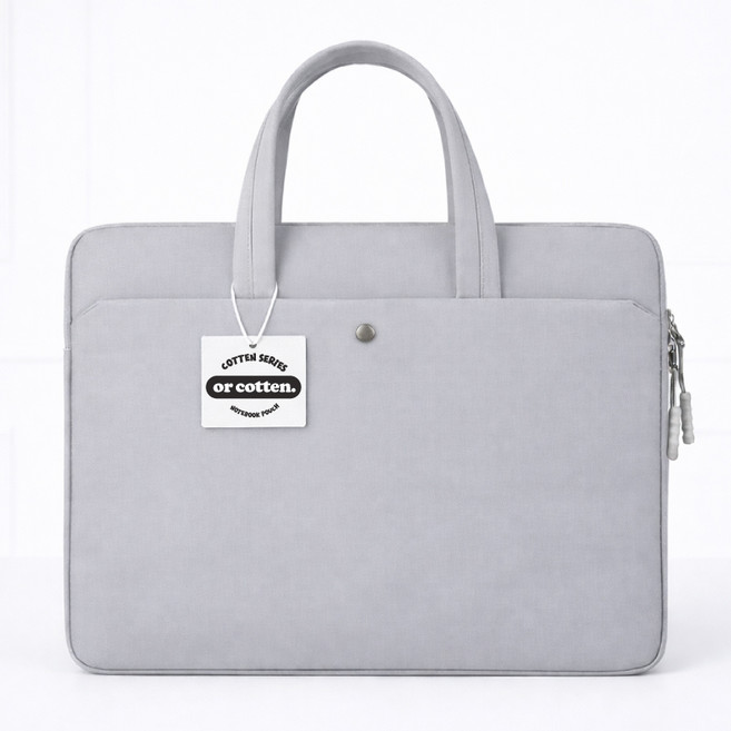 오어코튼 초경량 슬림 노트북 가방, 1개, 밀키 그레이