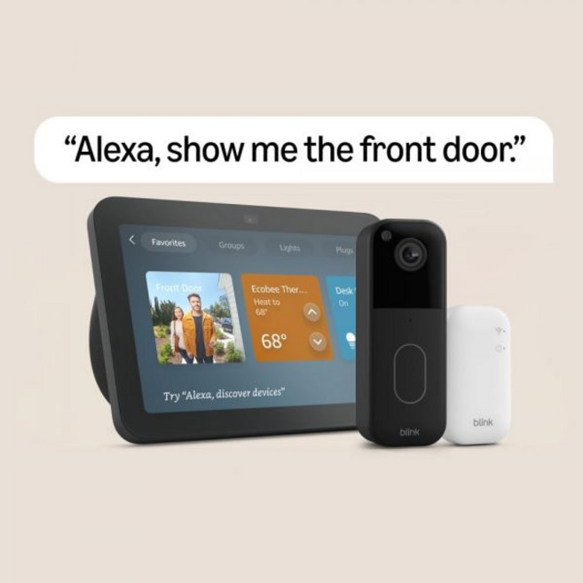 Amazon Echo Show 8 블링크 비디오 초인종 최신 모델 Alexa 얼리 액세스 포함, Charcoal w/ Black