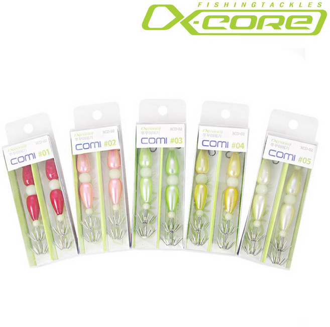 엑스코어 쭈꾸미에기 XCD-02 구슬에기/스테 슷테 에깅루어 이까 에기/루어 호래기 오징어/옵빠이/에기슷테/호래기/주꾸미, 01 레드, 1개