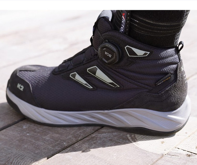 KCS인증 6인치 다이얼 블랙 K2 안전화 논슬립 세제1등급 오일2등급 코드라메쉬 소재 내구성 경량성 통기성 우수