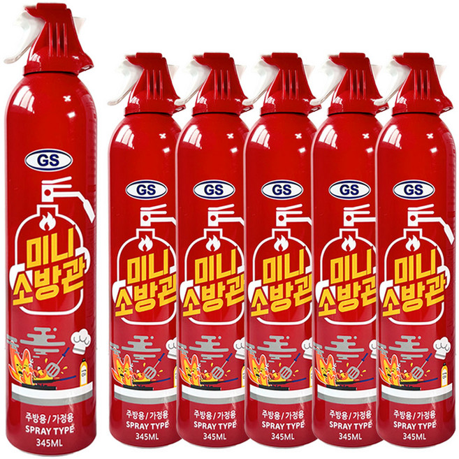 한국소방 미니소방관 차량용 소화기, 345ml, 6개, 345ml