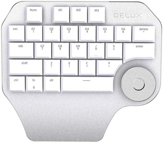 한손키보드 게이밍 매크로 페 기계식 캐드 포토샵 한손 그래픽 업무용, A. qita822, C. qita03, 실버 화이트, 제조사축