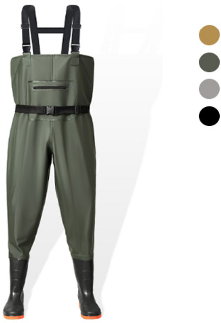 G-Stuff 갯벌 해루질 낚시 가슴장화 전신 갯벌체험옷, 255, 그린