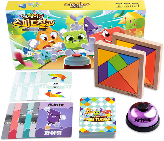 스피드칠교 칠교놀이 도형 퍼즐 보드게임 탱그램 판, 스피드칠교+워크북, 1개