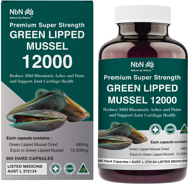 NBN 초록홍합 초록잎홍합 슈퍼스트렝스 12 000mg 365정+사은품, 1개, 365정