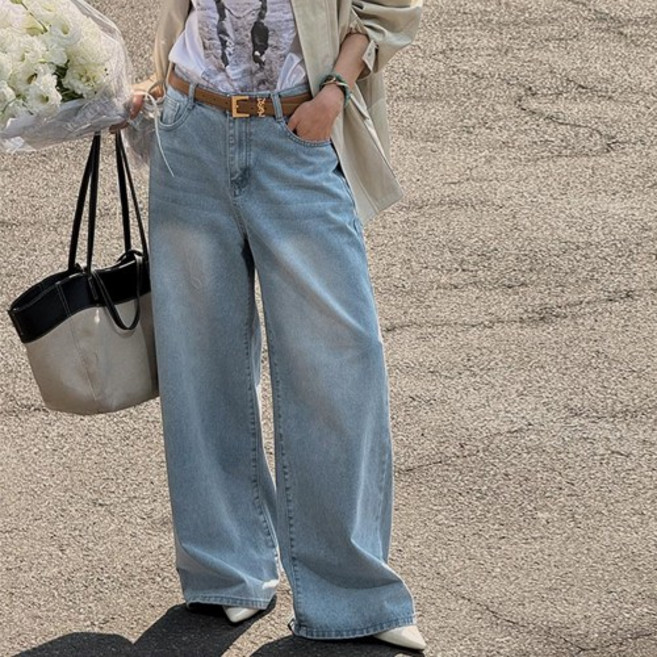 [난닝구]두헤보 데님와이드팬츠