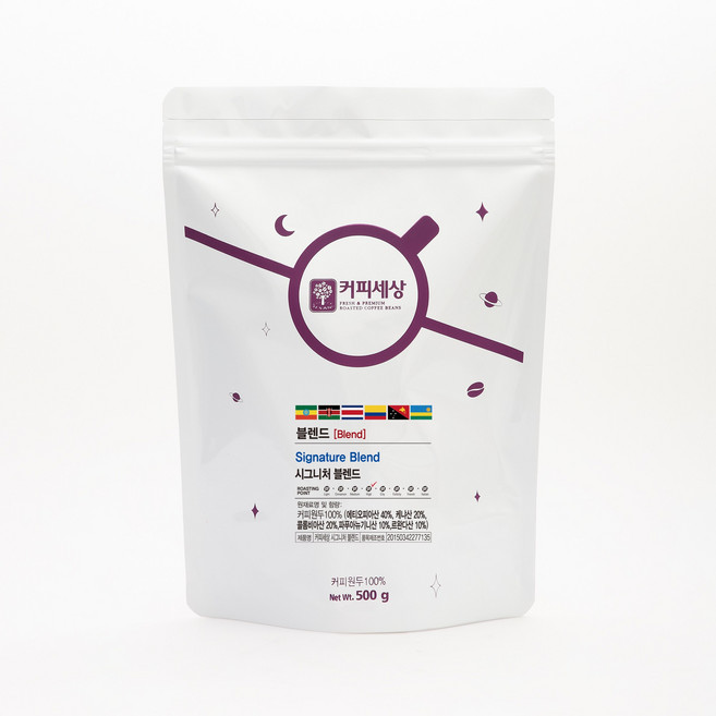 커피세상 블렌드원두 시그니처블렌드 새콤달콤한맛, 500g, 1개, 홀빈(분쇄안함)