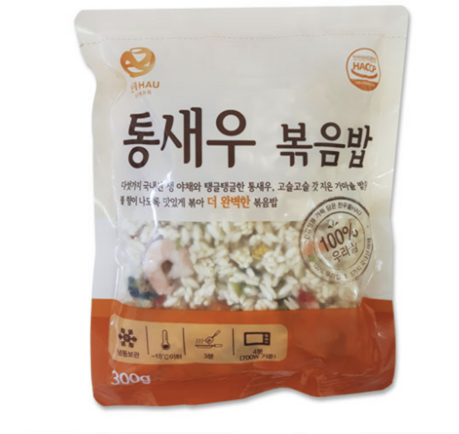 한우물 통새우 볶음밥 아이스팩 포장, 3개