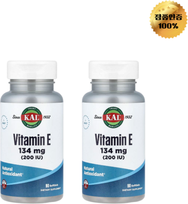 1+1 KAL 비타민E 200IU 소프트젤 90정, 2개