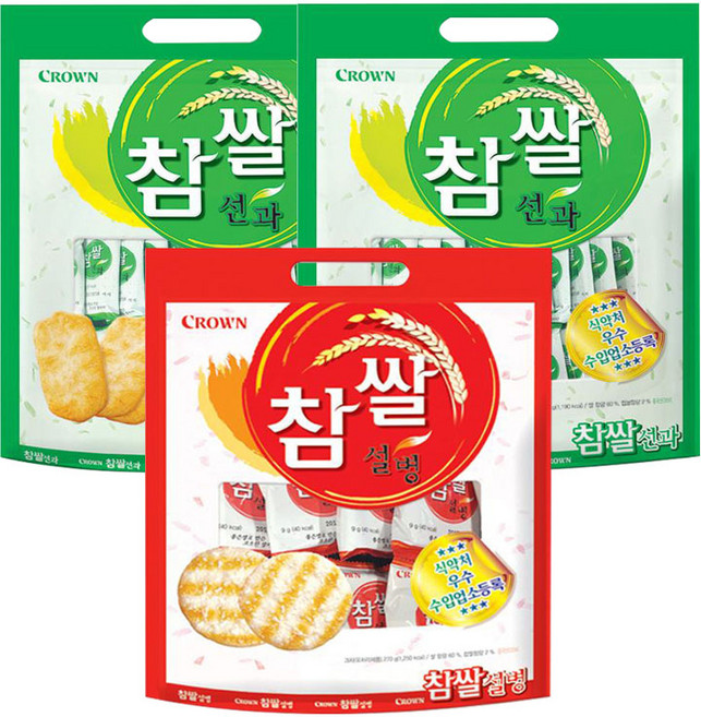 크라운 참쌀선과 253g x 2p + 참쌀설병 270g, 1세트