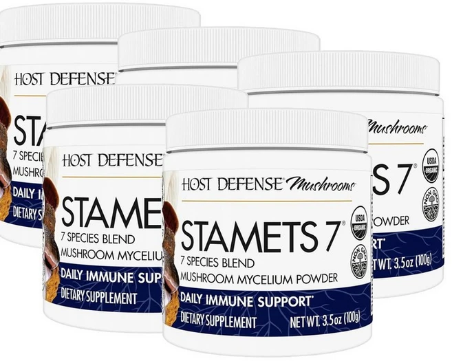 호스트 디펜스 스타메츠 7 머쉬룸 버섯 파우더 Host Defense Stamets 7 Mushroom Powder, 5개, 100g - 쿠팡