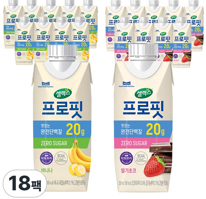 셀렉스 프로핏 음료 바나나 + 딸기초코, 250ml