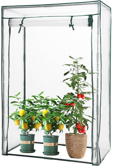 비닐하우스 미니 조립식 식물 온실 하우스 방수 꽃 겨울 보온 베란다 가정용 길고양이 겨울집, 화이트, 1개